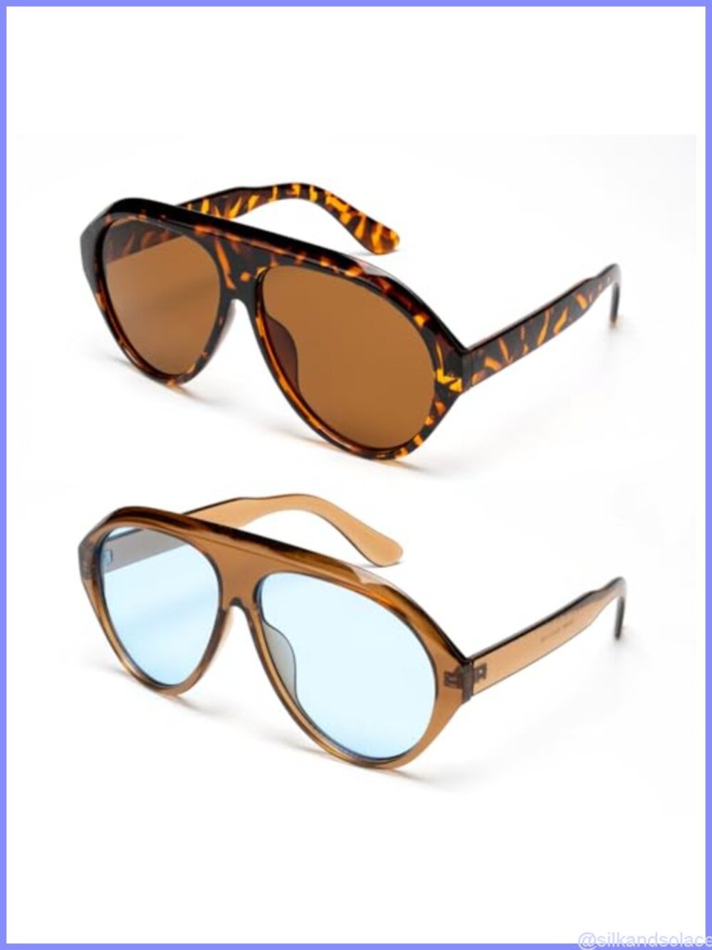 Retro Aviator Sunglasses Plastic Frame UV Protection Unisex